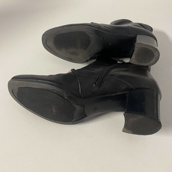 Carlo Pazolini Anke Boot Bootie Black Round Toe Side Zip Block Heel Gold… - Picture 13 of 13